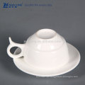 Hot sale white bone china xícara de café e saucers Custom Impresso bonito cerâmica chá xícaras e Saucers